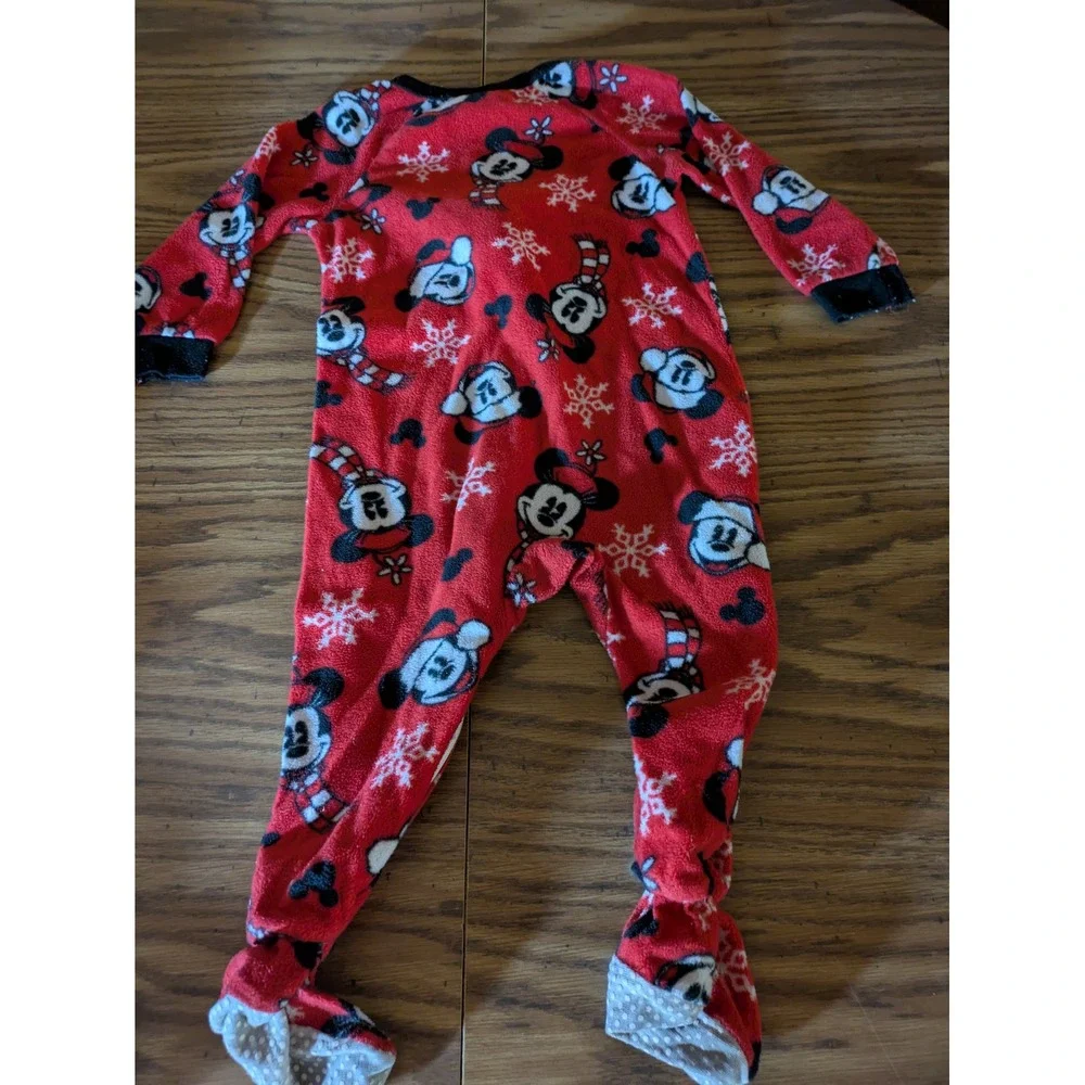 Carter's Disney Toddler Fleece Footed Pajamas Holiday Mickey Dog Plaid 3PK